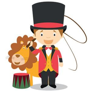 Zirkus Motto Party am Kindergeburtstag feiern mit Dompteuer Clown Zirkusdirektor