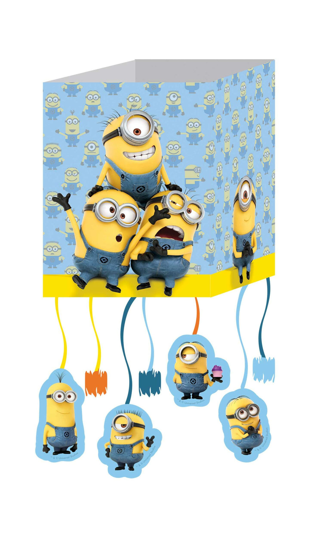 Minions / Despicable Me Faltpinata mit 7 Bänder zum Ziehen kinderparties-shop