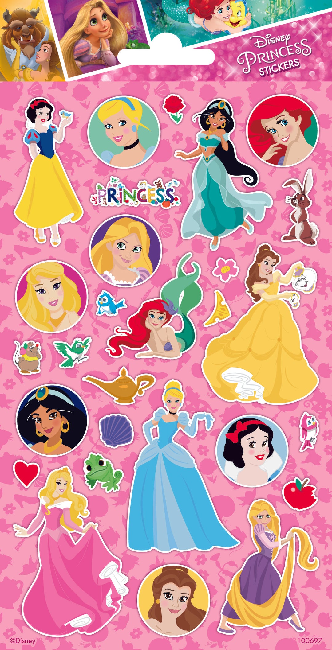 Disney Princess Sticker, Mitgebsel, 1 Bogen kinderparties-shop