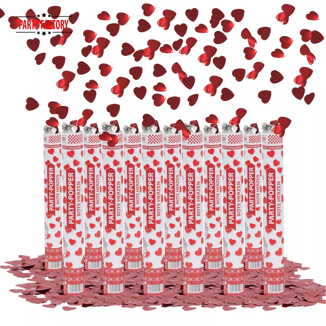 Party Popper Rote Herzen 40 cm kinderparties-shop