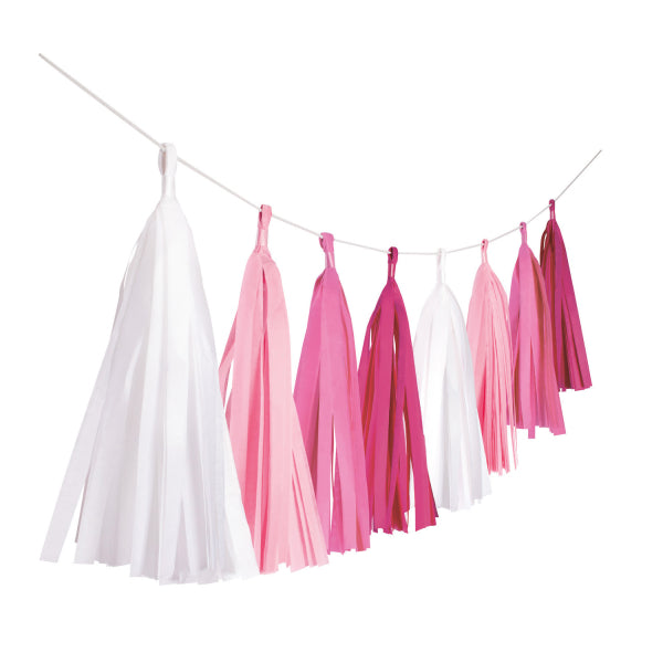 Rosa-Pinke Tassel Girlande, DIY, 20 Tassel