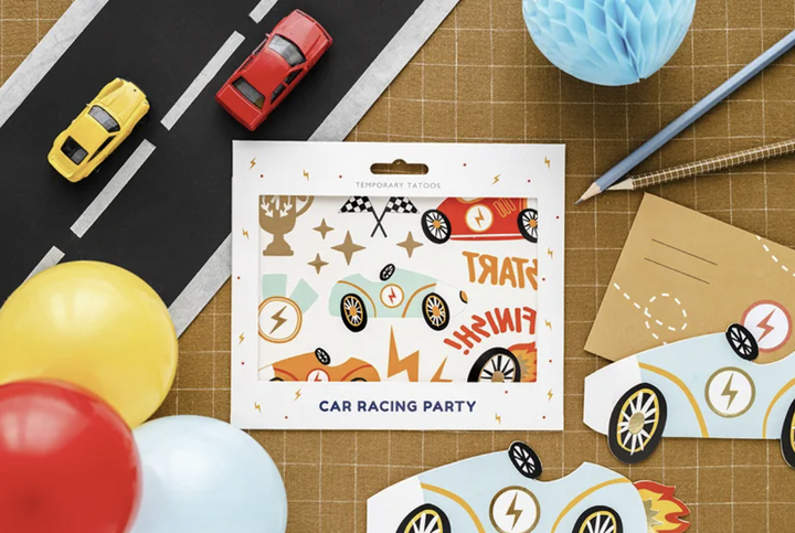 Autos / Rennwagen Tattoos, abwaschbar, 11 Motive kinderparties-shop