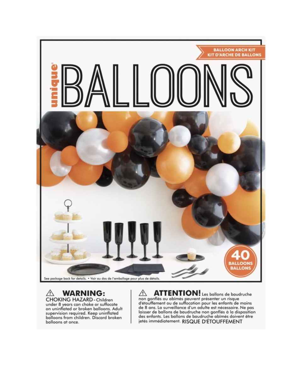 Ballongirlande_orange/schwarz__DIY_Girlande__40_Ballons__Halloween_Party