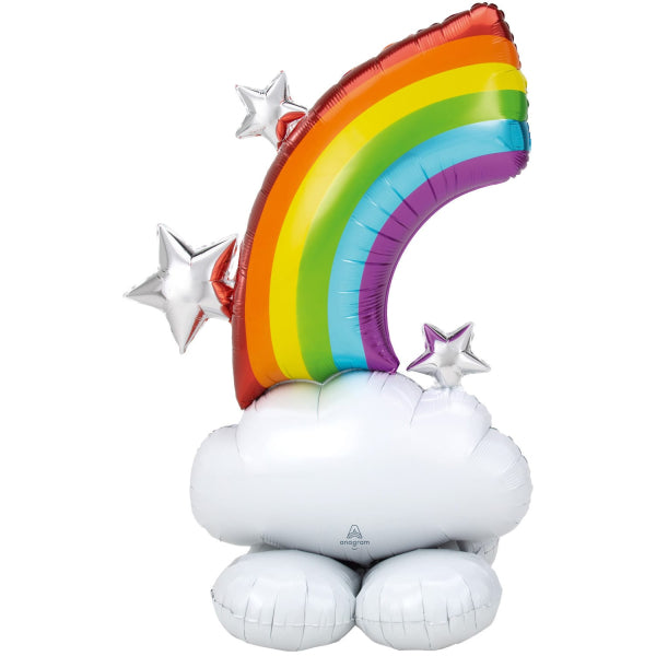 Regenbogen AirLoonz Folienballon, Einhorn Party, 1 Stk, 91 x 132 cm