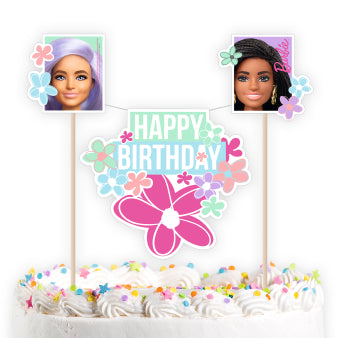 Torten Deko, Barbie Sweet Life, Happy Birthday Deko
