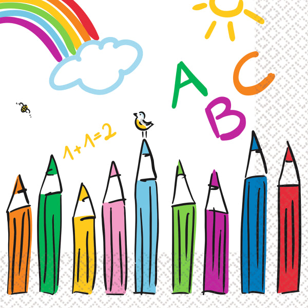 Servietten Schulanfang, ABC, 20 Stück, 33x33 cm