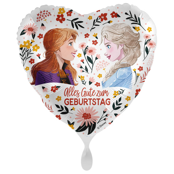 Herz Folienballon Frozen mit Anna und Elsa "Alles Gute zum Geburtstag", 43 cm kinderparties-shop