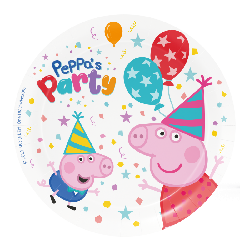 Peppa-Pig-Kuchen-Teller-Kindergeburtstag-Party-Deko