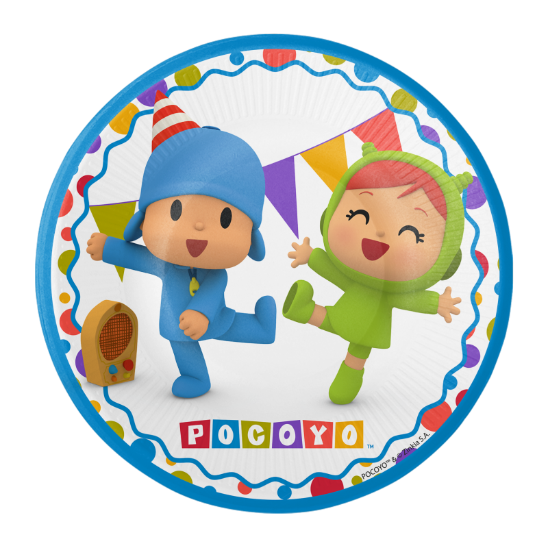 Pocoyo, assiettes de fête, lot de 8, 18 cm