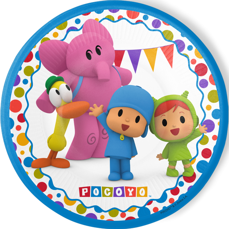 Pocoyo, assiettes de fête, lot de 8, 23 cm