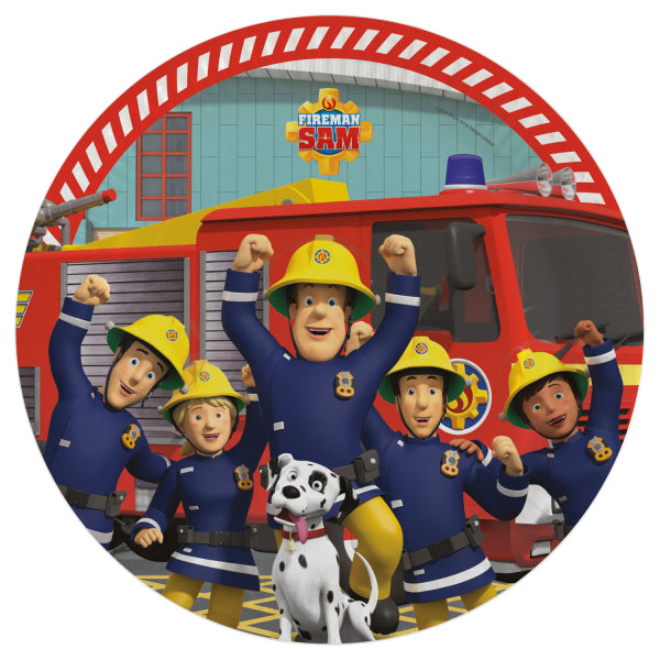 Party Teller Feuerwehrmann Sam und Team, 8er Pack, 23 cm kinderparties-shop