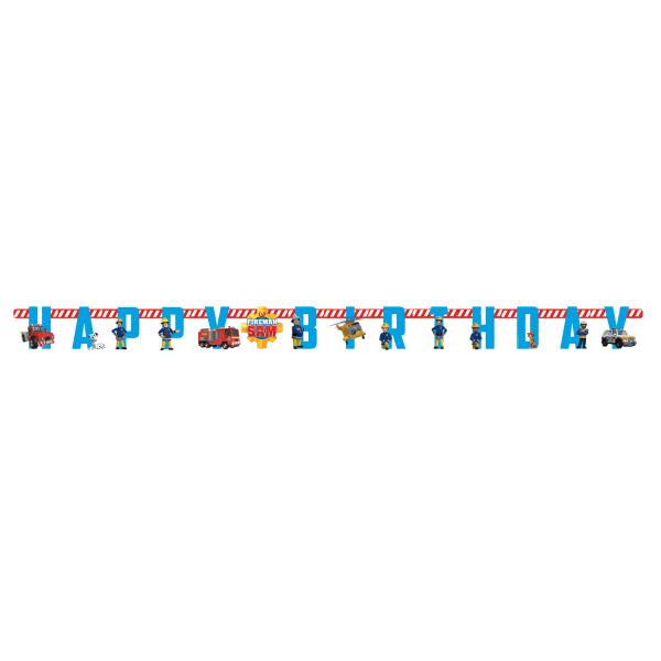 Buchstabenkette Happy Birthday Feuerwehrmann Sam, 1.8m kinderparties-shop