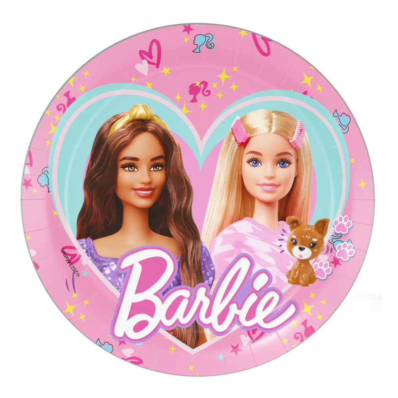 Barbie-Kuchen-Teller-Kindergeburtstag-Party-Deko