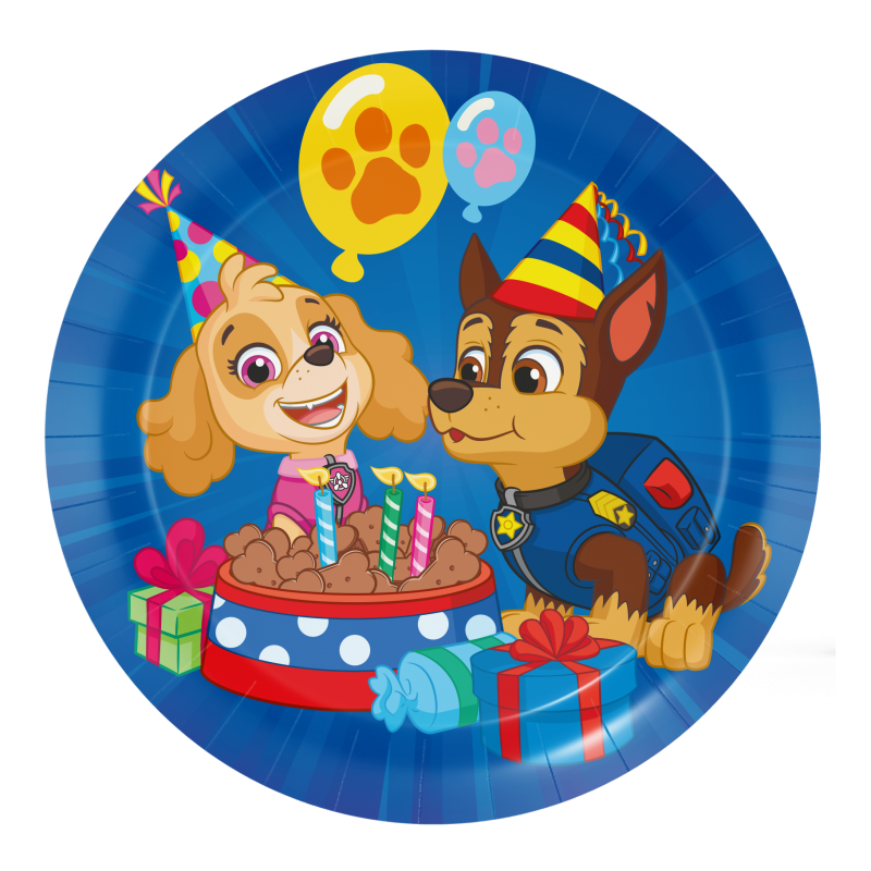 Paw-Patrol-Kuchen-Teller-Kindergeburtstag-Party-Deko
