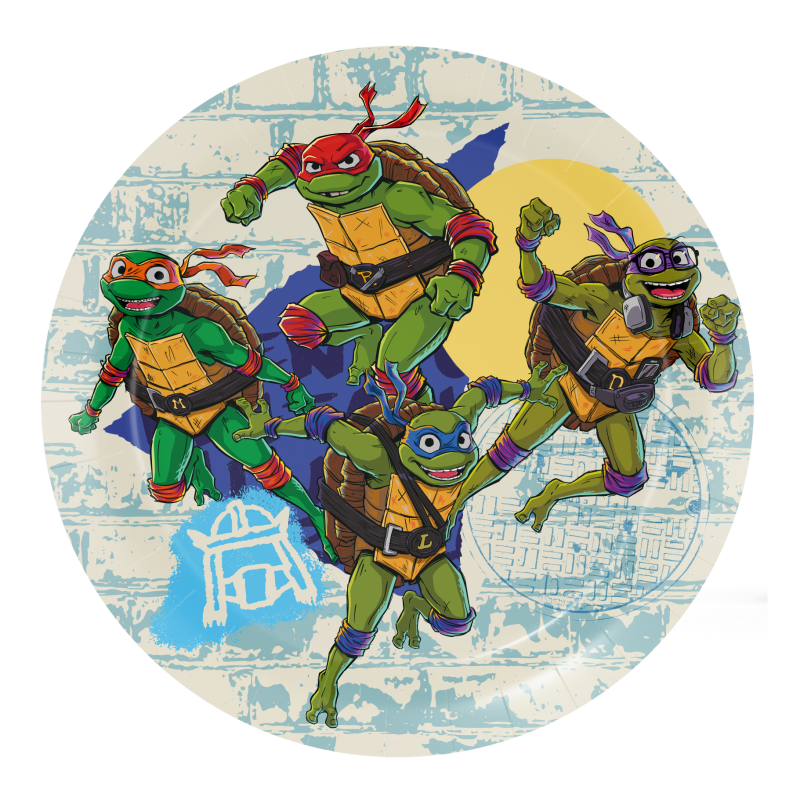 Ninja-Turtles-Kuchen-Teller-Kindergeburtstag-Party-Deko