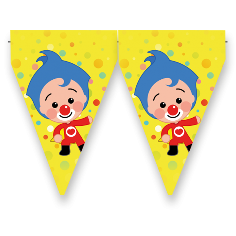 Clown-Plim-Plim-Wimpelkette-Kindergeburtstag-Party-Deko