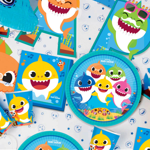 Baby Shark Einladung, 8er Pack inkl. Umschläge kinderparties-shop