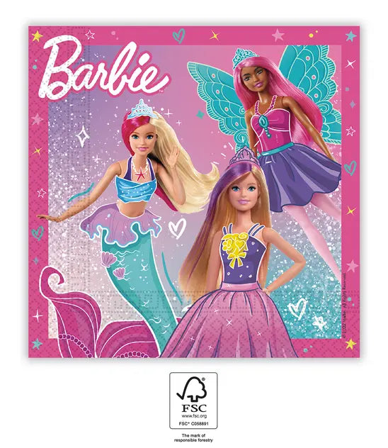 Barbie Fantasy Servietten, 20er Pack kinderparties-shop