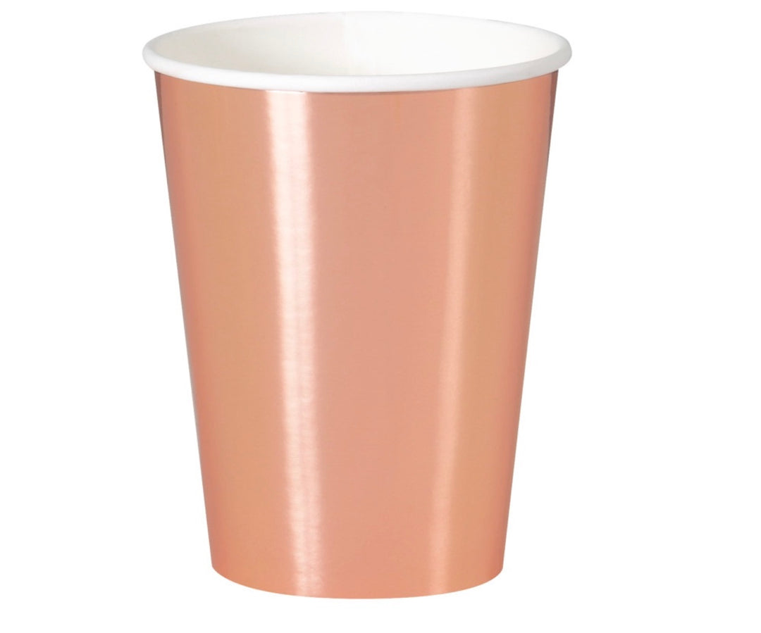 Partybecher Rose-Gold, schimmernd, 8 Stück