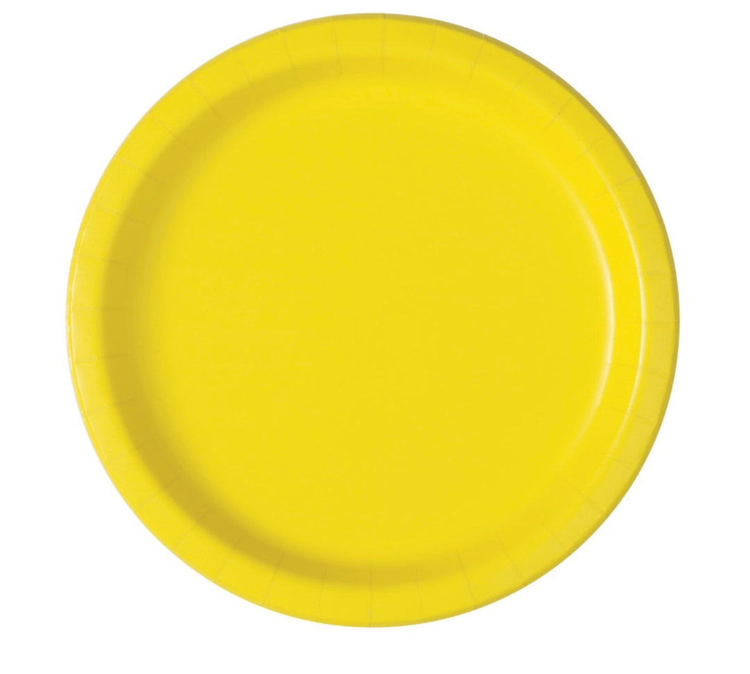 Pappteller Neon Gelb, unifarben, 16 Stück, Ø 22 cm