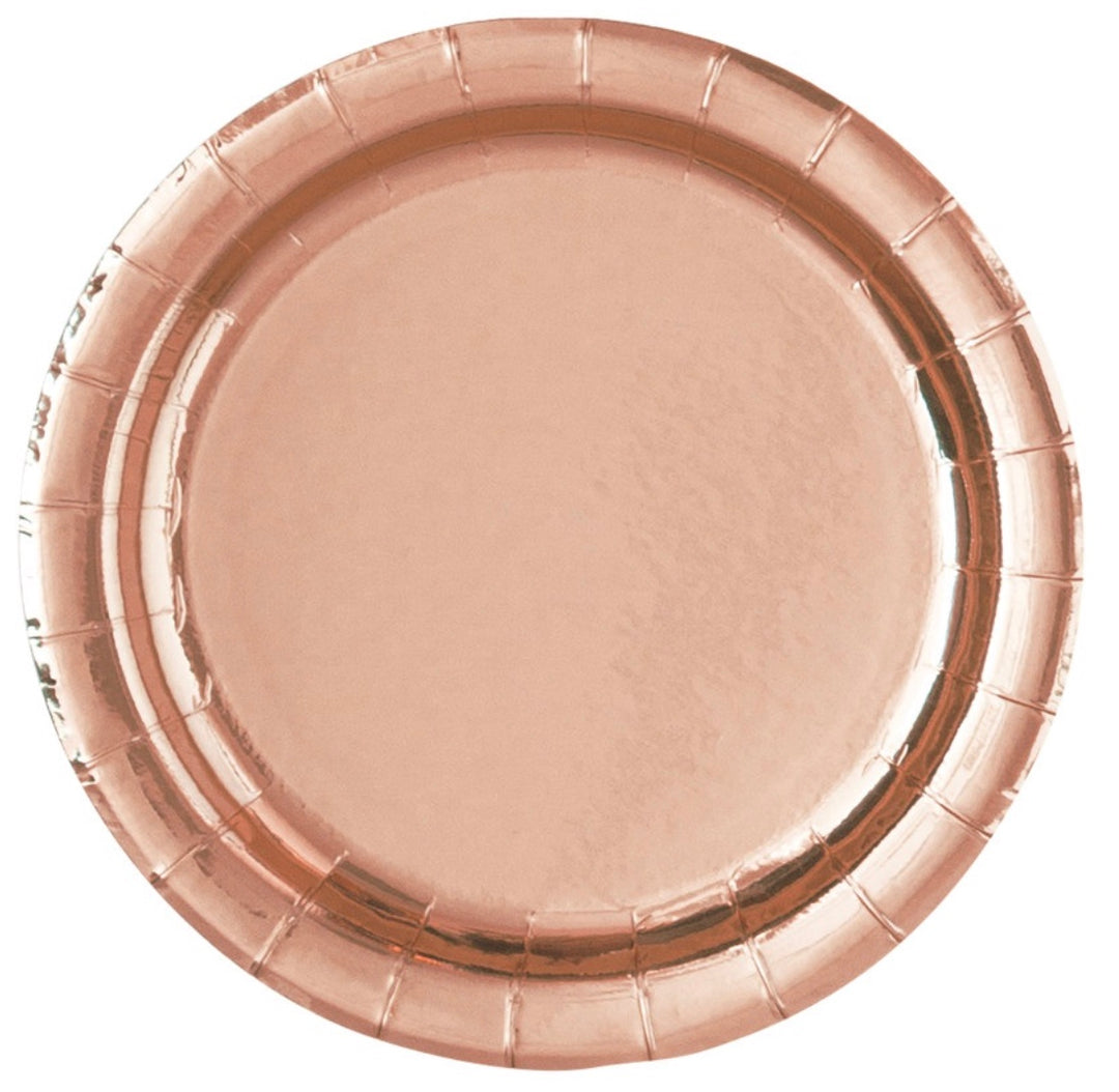 Party Teller Rosegold, 8 Stück, Ø 23 cm