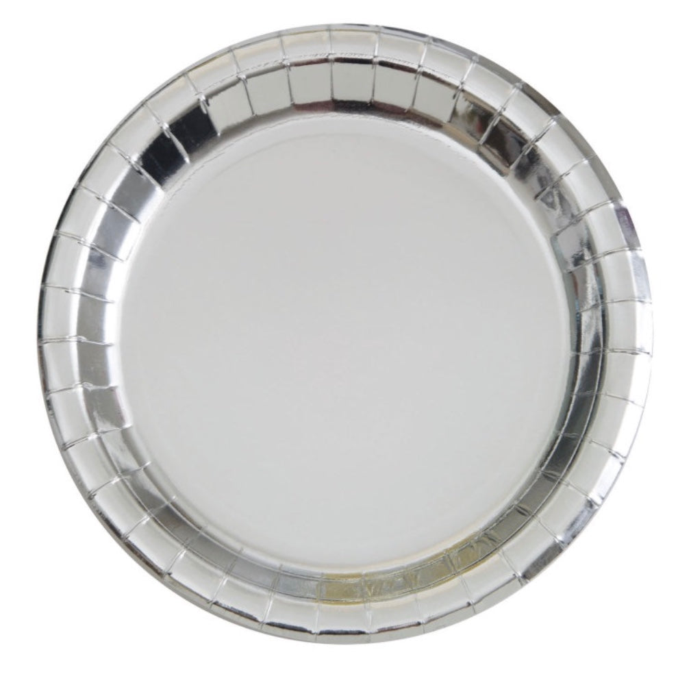 Silver cake plate, 23cm, pack of 8
