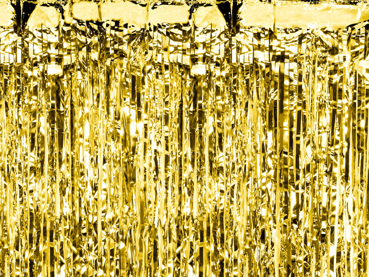 Vorhang gold, Backdrop, 2.5x0.9 m kinderparties-shop