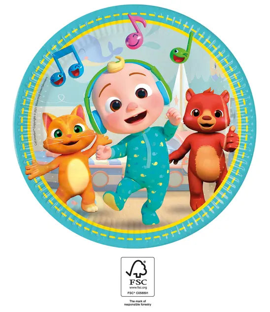 Cocomelon Teller, 8er Pack, 23 cm kinderparties-shop