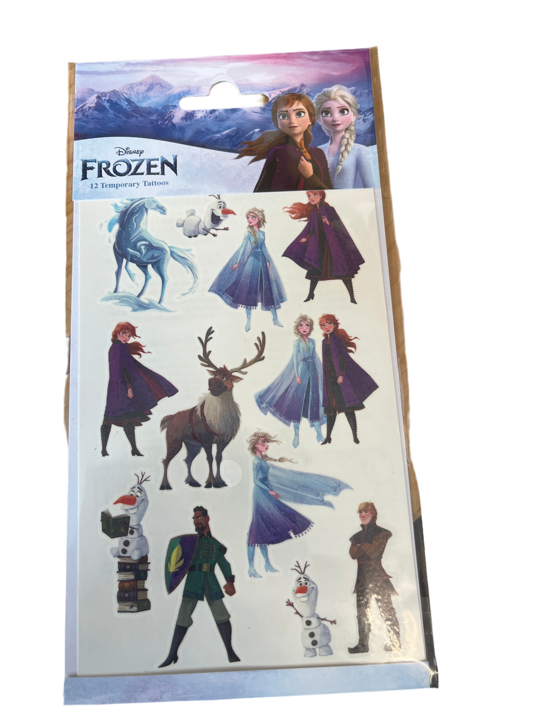Tattoos, Frozen II, 1 Bogen mit 12 Tattoos kinderparties-shop