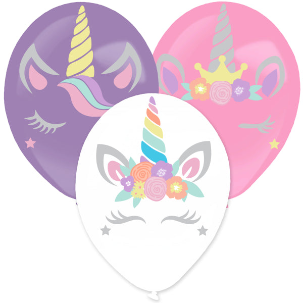 Luftballons Einhorn mit Papp-Elementen, 3er Pack