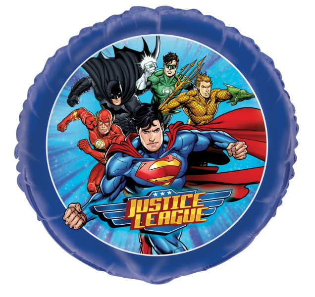 Justice League Folienballon, rund, 46cm kinderparties-shop