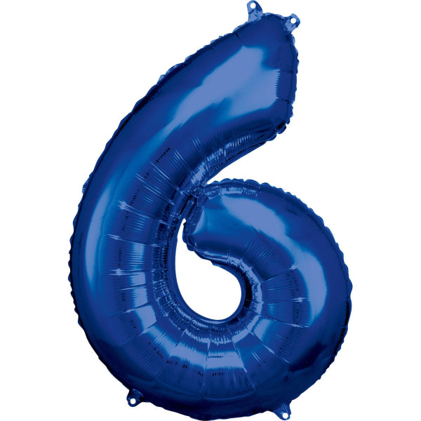 Foil balloon number 1-9 & 0, XXL, 86 cm, various colors colors