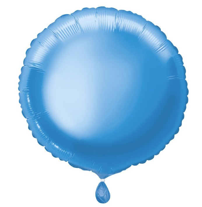 Pallone in foil blu, rotondo, 45 cm