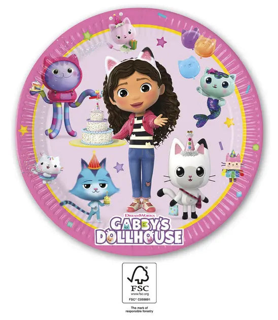 Gabby's Dollhouse Party Teller, 8er Pack, 23cm kinderparties-shop