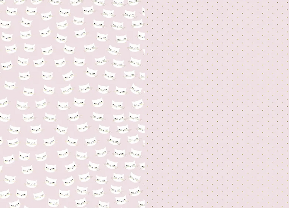 Geschenkpapier, rosa-gold & Kätzchen, 70 X 200 cm, 2 Stk. kinderparties-shop