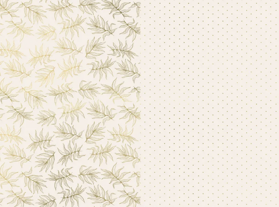 Geschenkpapier, Beige mit Gold, 70 X 200 cm, 2 Stk. kinderparties-shop