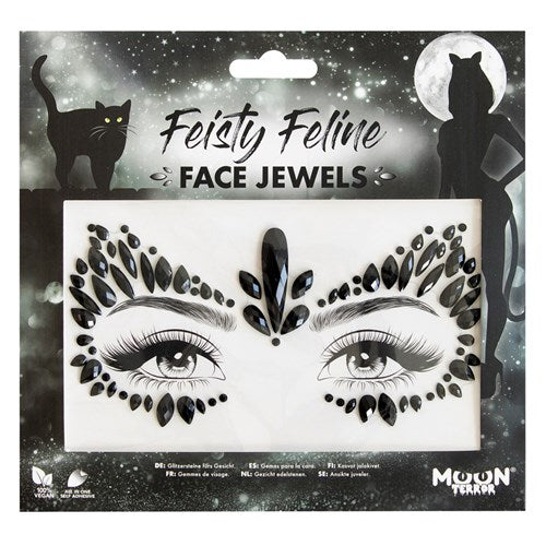 Face Jewels Katze Feisty Feline, selbstklebende Gesichtssteine , 1 Bogen