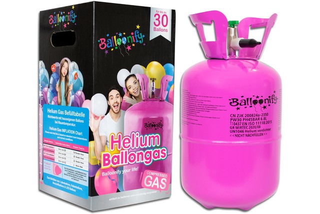 Ballongas Helium, 0.21m3, für bis zu 30 Luftballons - ideal für Folienballons