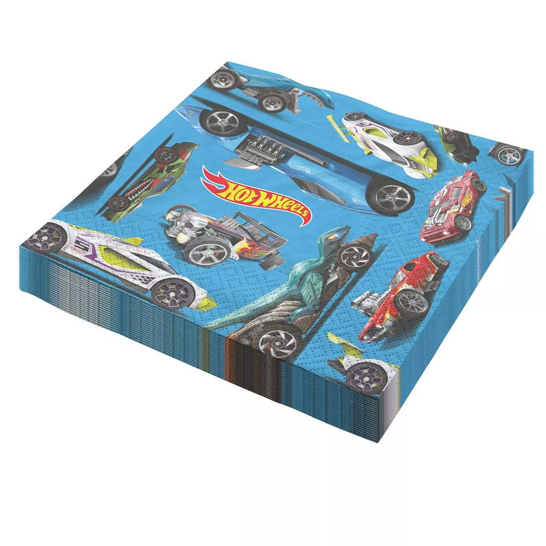 Hot Wheels Servietten, 33x33 cm, 20er-Pack kinderparties-shop