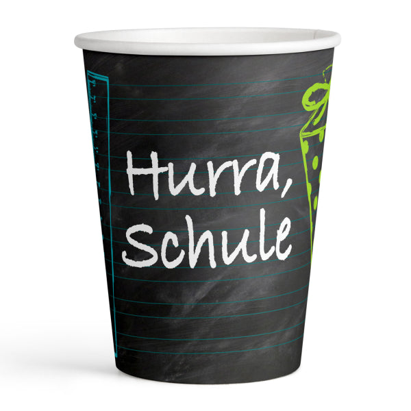 Schulanfang Partybecher, Hurra Schule, 8er Pack