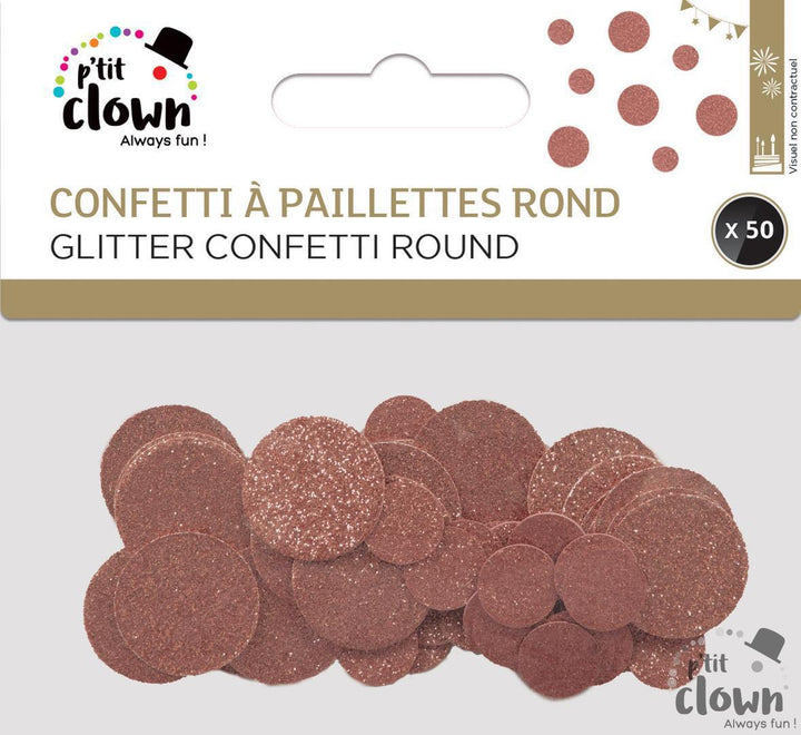 Party Konfetti glitzernd rosé-gold, rund, 50er Pack kinderparties-shop
