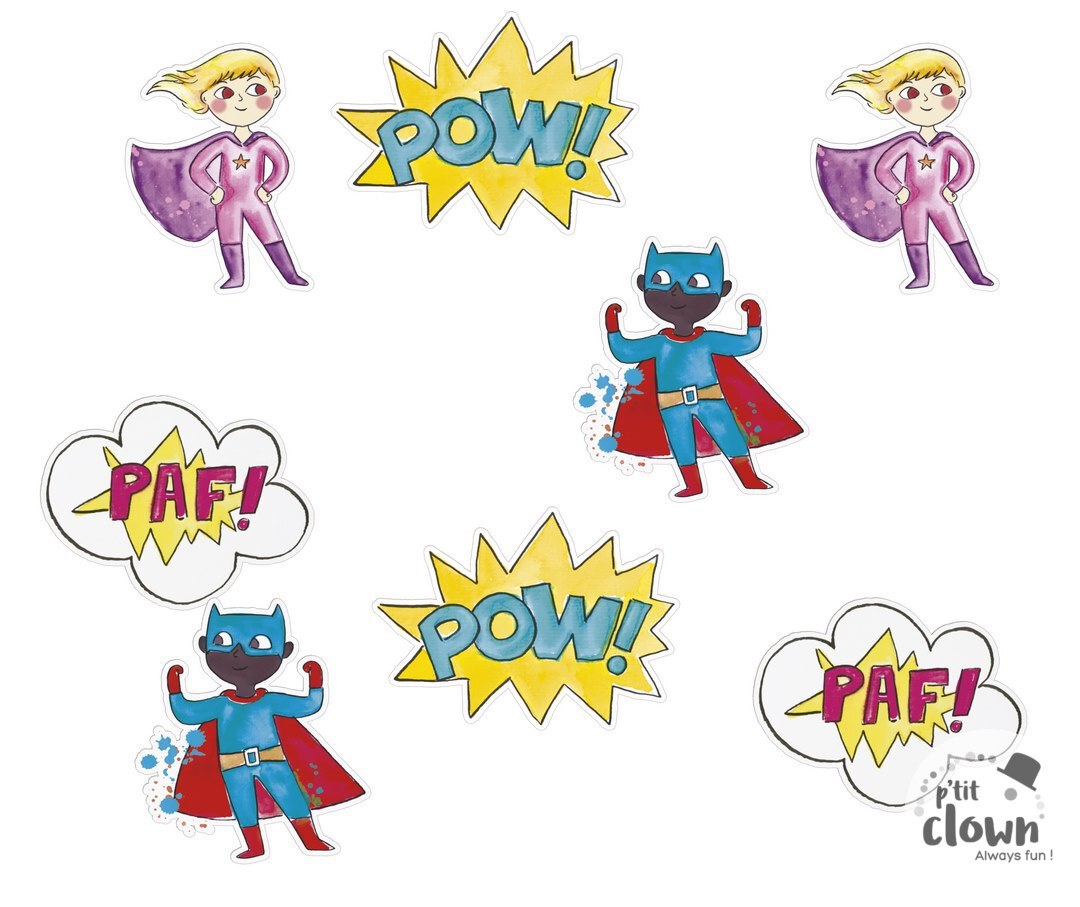 XXL Party Konfetti Superhelden, Papier, 40tlg kinderparties-shop