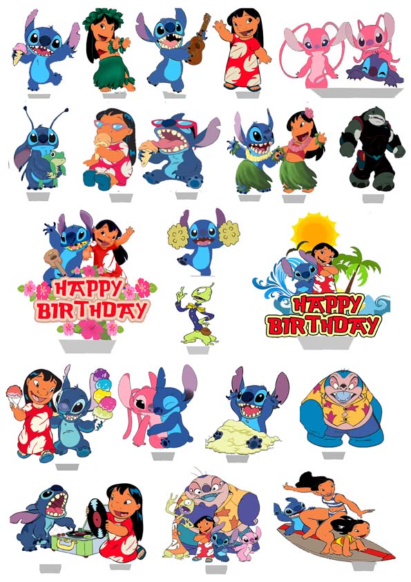 Muffin decoration, Lilo and Stitch, 20 motifs, edible paper