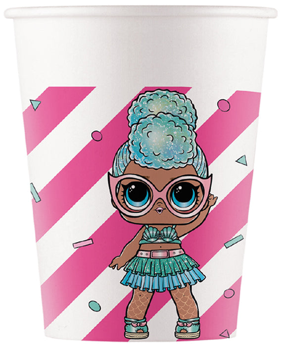 Party Becher, LOL Surprise, 8er Pack, Pappe kinderparties-shop