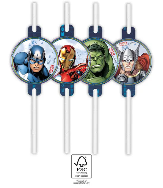 Trinkhalme Avengers Infinity Stones, 4er Pack kinderparties-shop