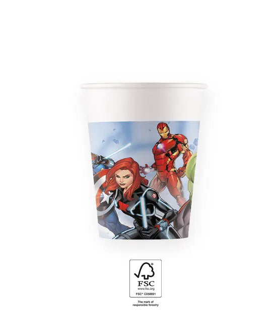 Party Becher The Avengers Infinity Stones, 8 Stück, Papier kinderparties-shop