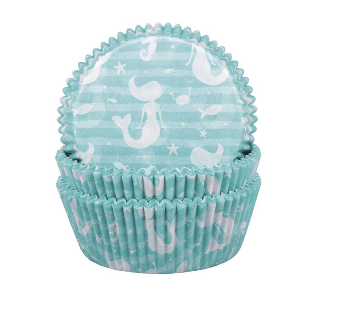 Meerjungfrau Muffinförmchen, 60er Pack kinderparties-shop