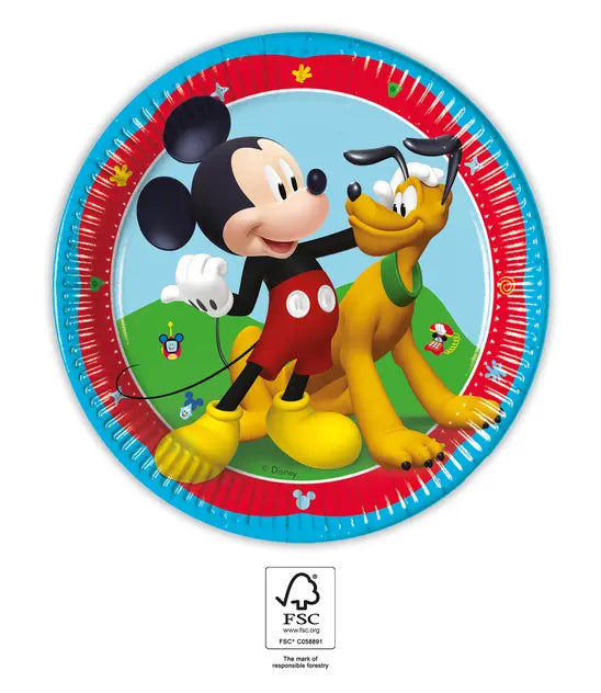 Mickey Maus Rock the House Kuchen Teller, 8er Pack, 20 cm kinderparties-shop