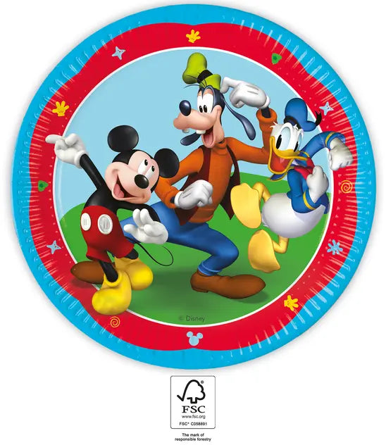 Mickey Maus Rock the House Teller, 8er Pack, 23cm kinderparties-shop