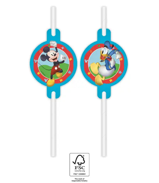Mickey Mouse Rock the House Trinkhalme, 4er Pack kinderparties-shop